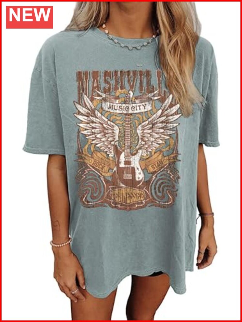 Oversized Vintage Rock Band T-Shirt Women Country Music Graphic Tee Guitar